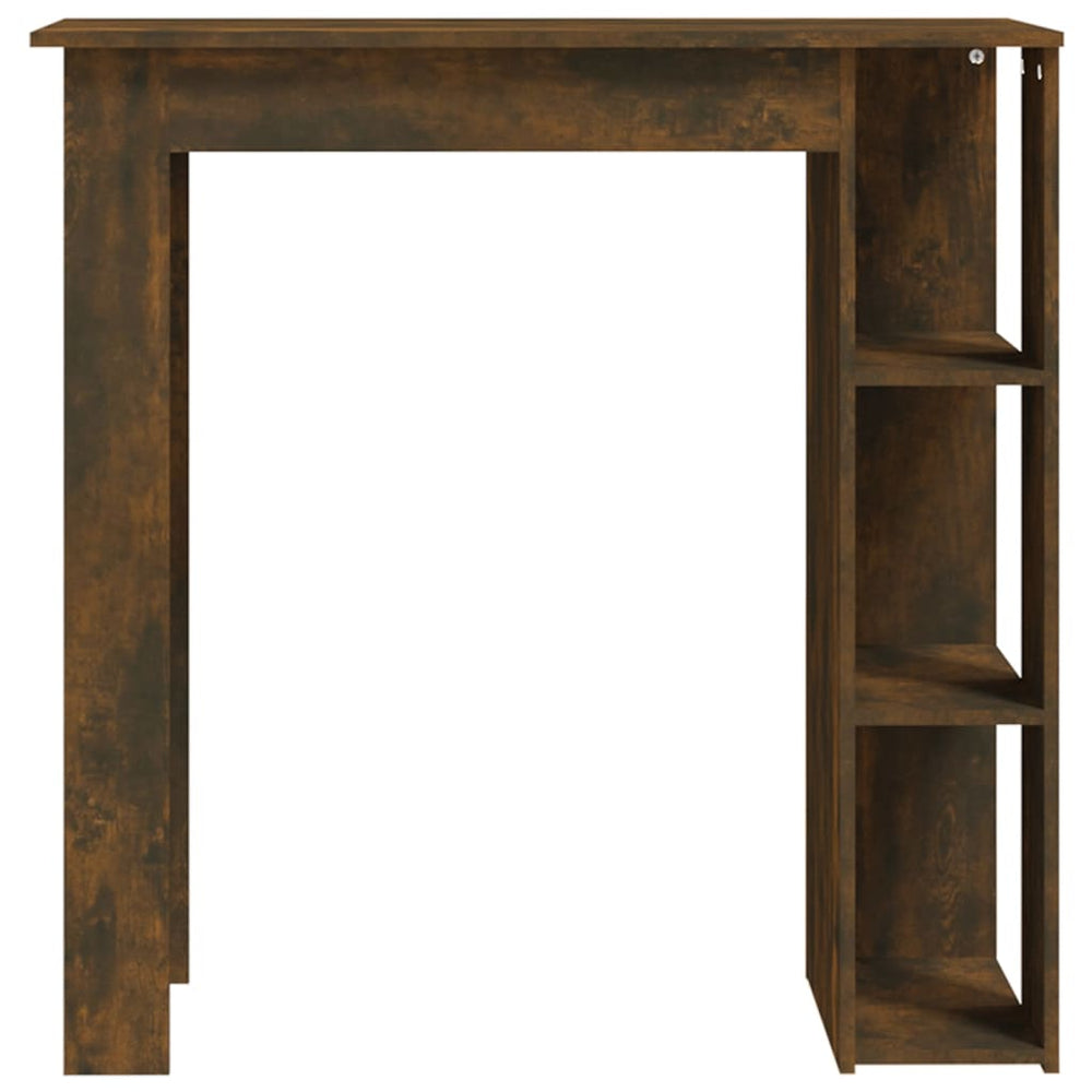 Bar table with shelf, smoky oak, 102x50x103.5cm, wood