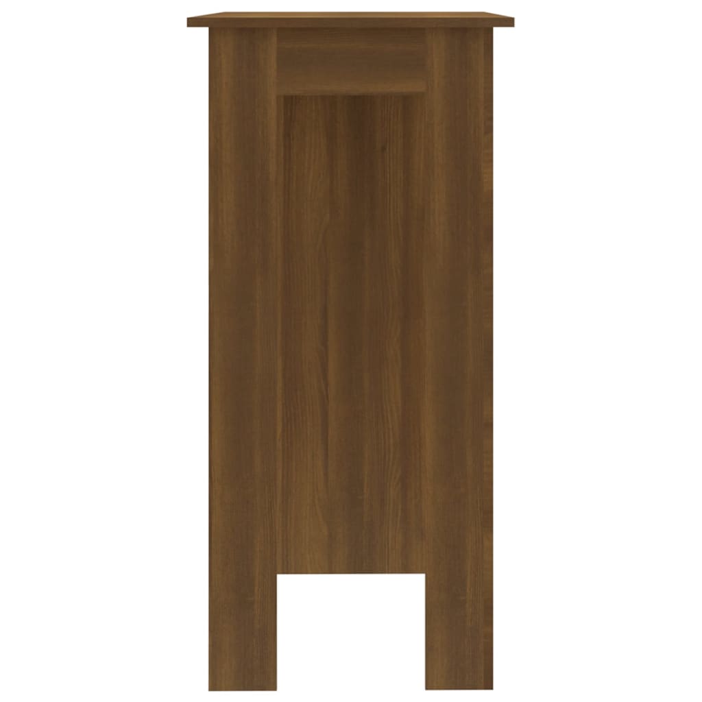 Bāra galds ar plauktu, brūns ozols, 102x50x103,5cm, koks