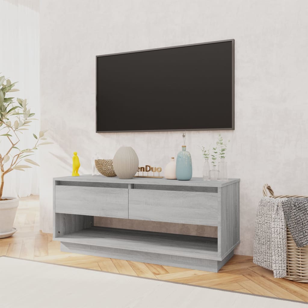 Televizoriaus spintelė, pilka ąžuolo, 102x41x44cm, mediena