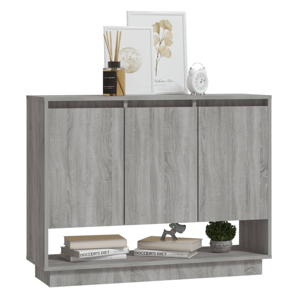 Sideboard, grey oak, 97x31x75cm, engineered wood