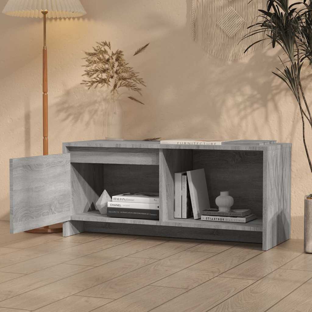 TV skapītis, pelēka ozolkoka krāsa, 90x35x40cm, MDF