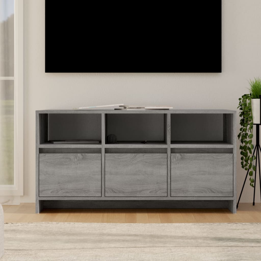 Televizoriaus spintelė, pilka ąžuolo, 102x37,5x52,5cm, MDP
