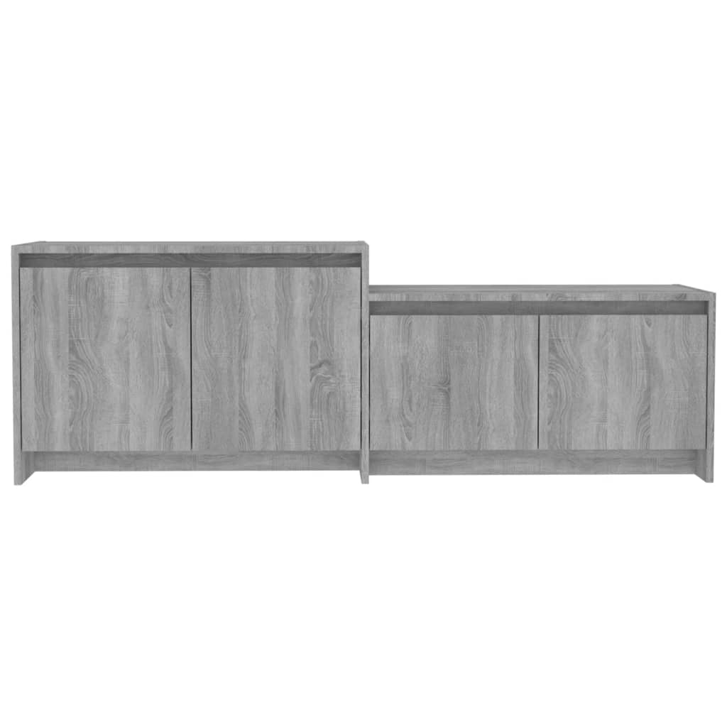 TV cabinet, grey oak, 146.5x35x50cm, Chipboard