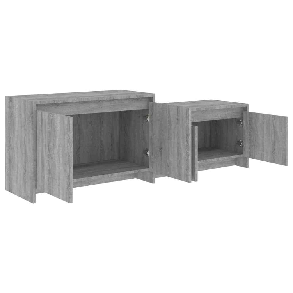 TV cabinet, grey oak, 146.5x35x50cm, Chipboard