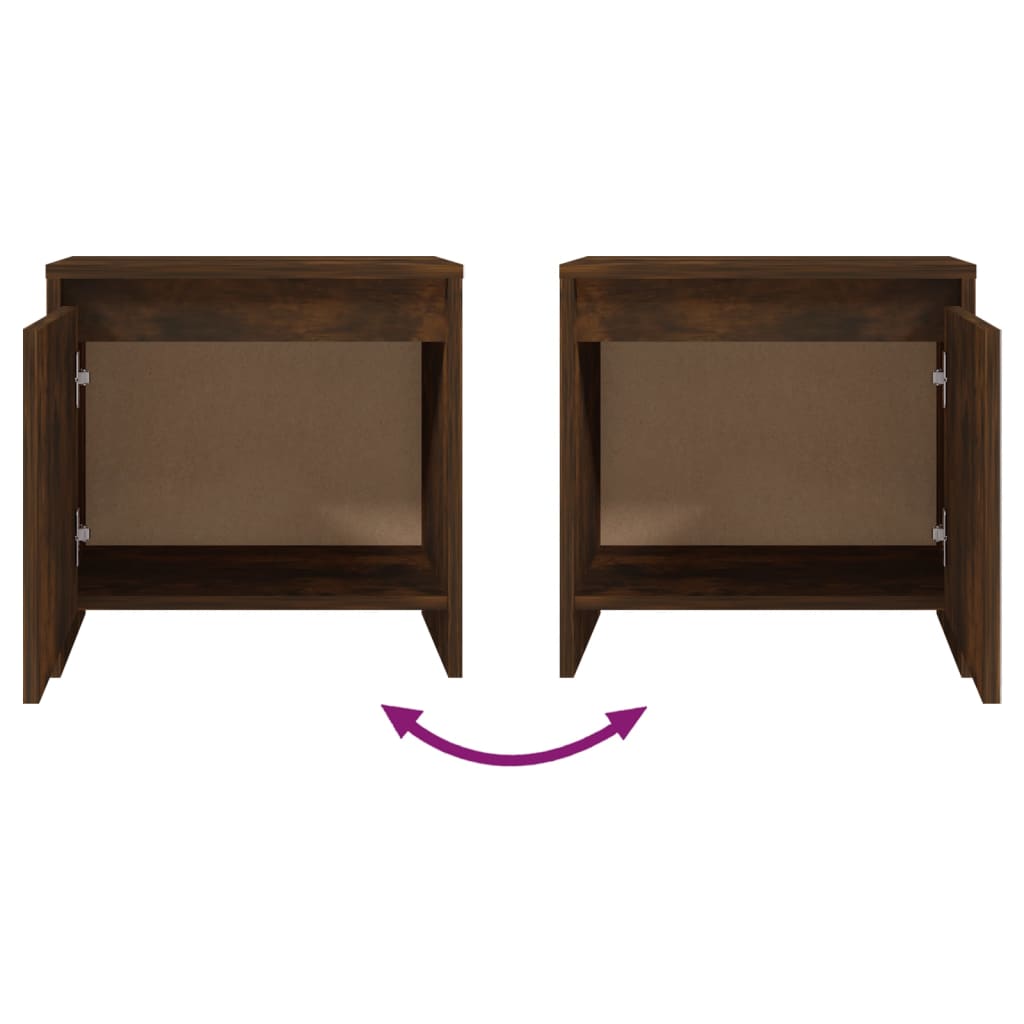 Bedside tables, 2 pcs., smoked oak, 45x34x44.5cm, MFC