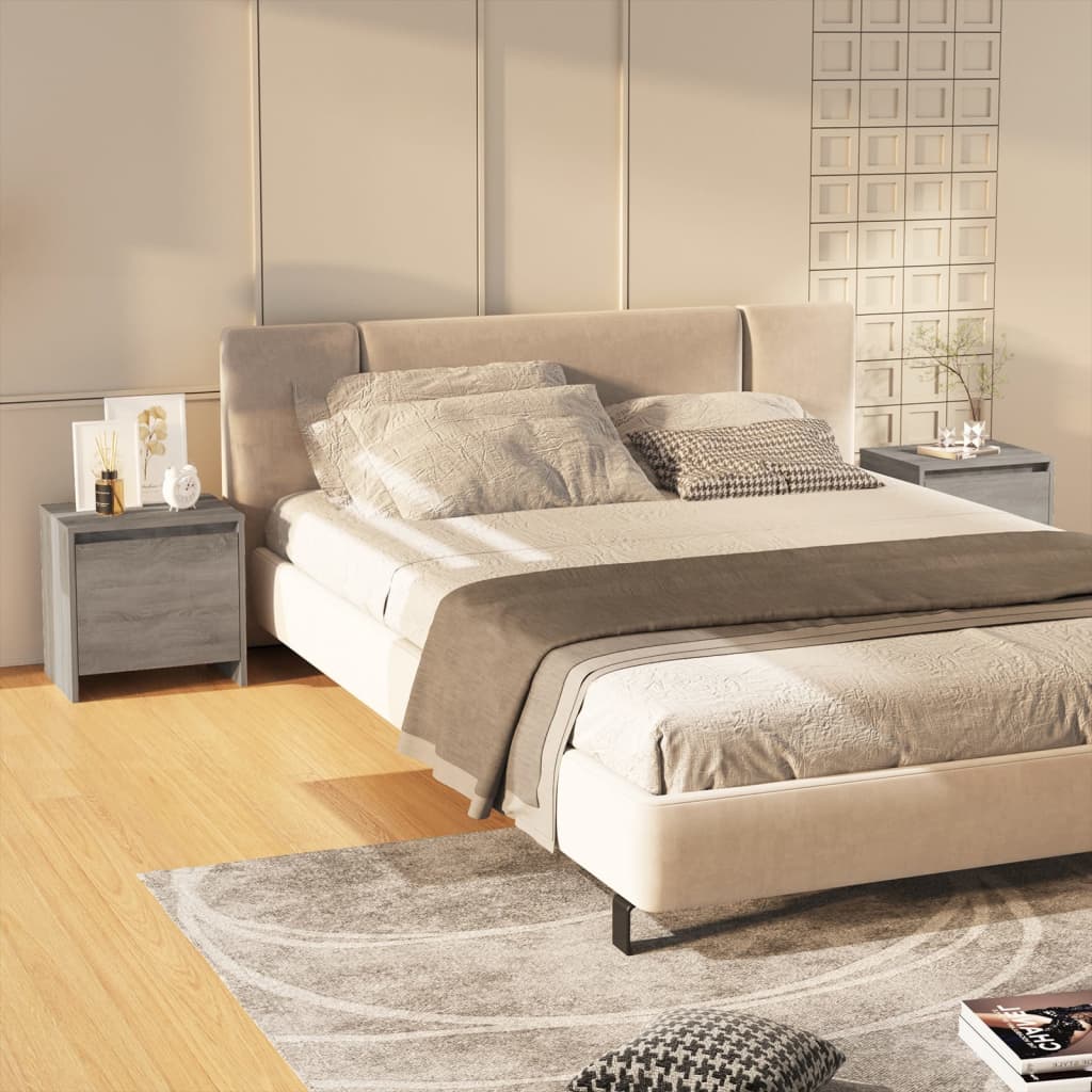 Nightstands, 2 pcs., gray oak, 45x34x44.5cm, wood