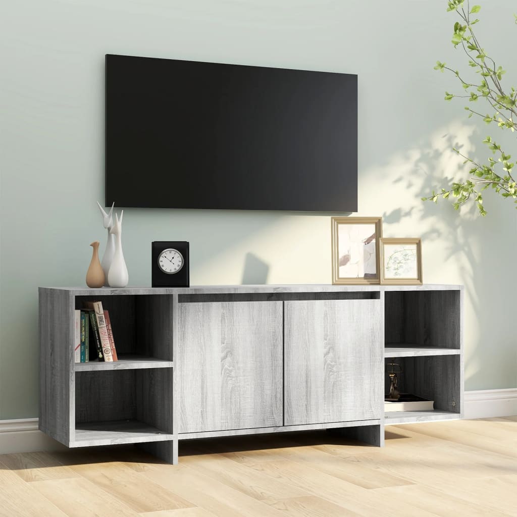 TV cabinet, grey oak, 130x35x50cm, particle board