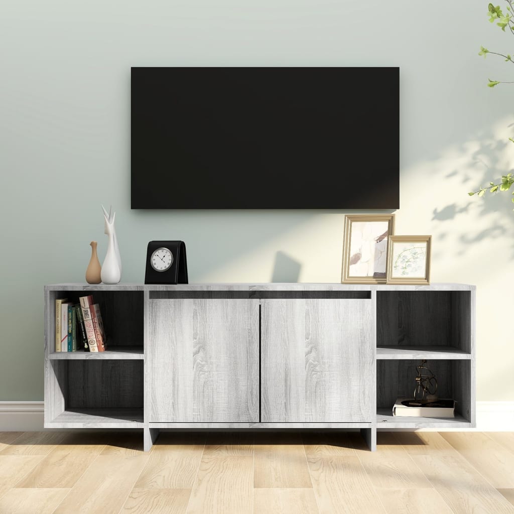 TV cabinet, grey oak, 130x35x50cm, particle board