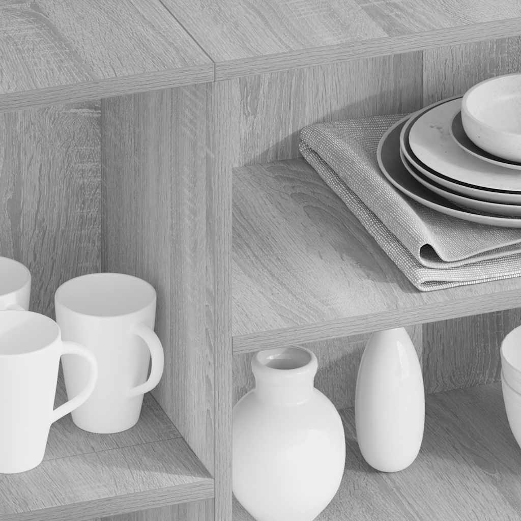 Sideboard, grey oak, 120x30x75cm, engineered wood