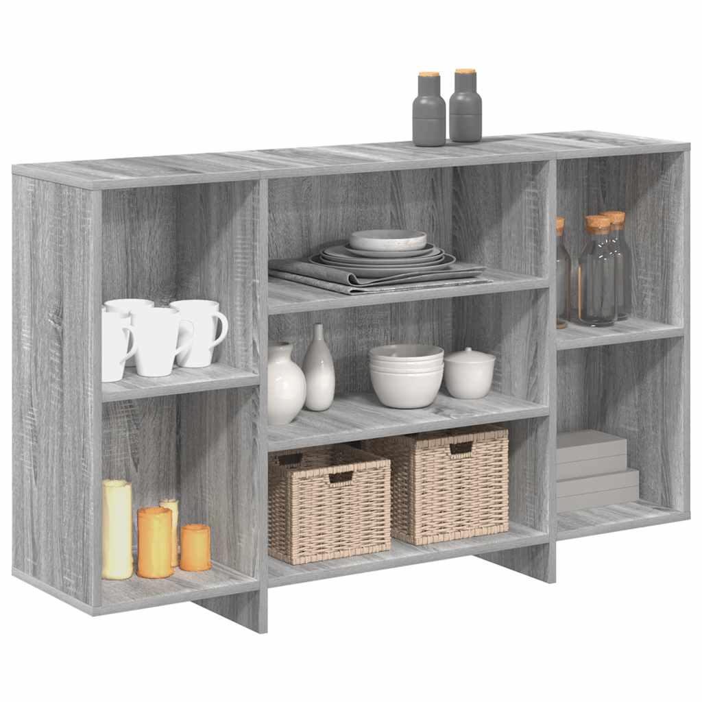 Sideboard, grey oak, 120x30x75cm, engineered wood
