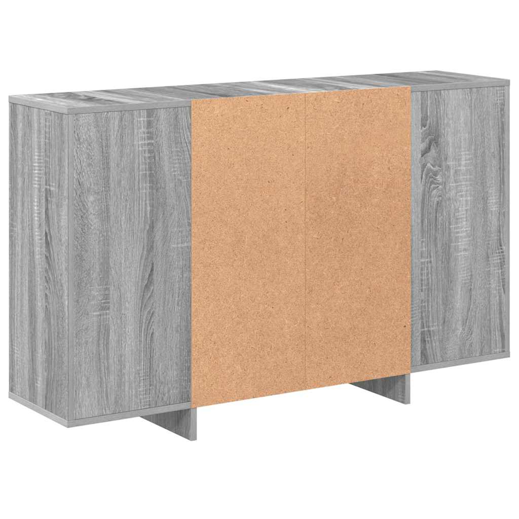 Sideboard, grey oak, 120x30x75cm, engineered wood
