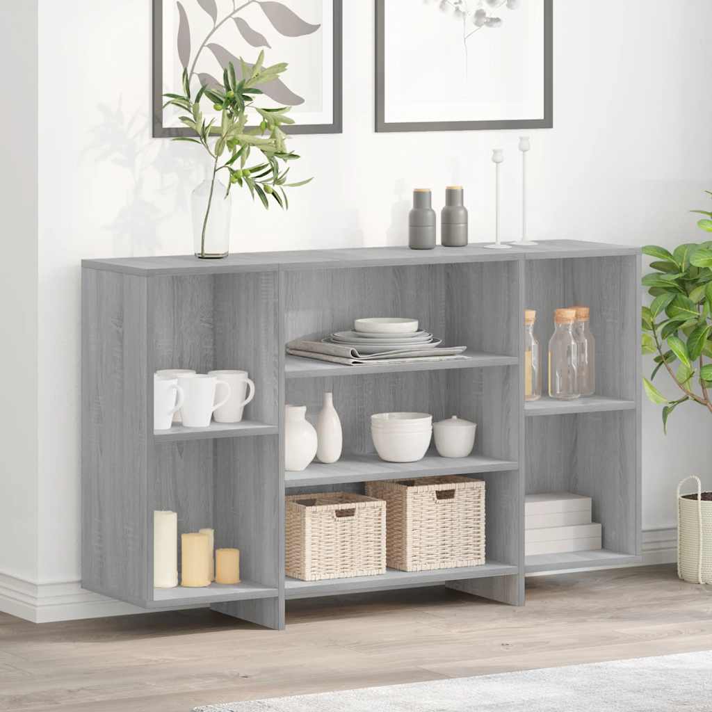 Sideboard, grey oak, 120x30x75cm, engineered wood