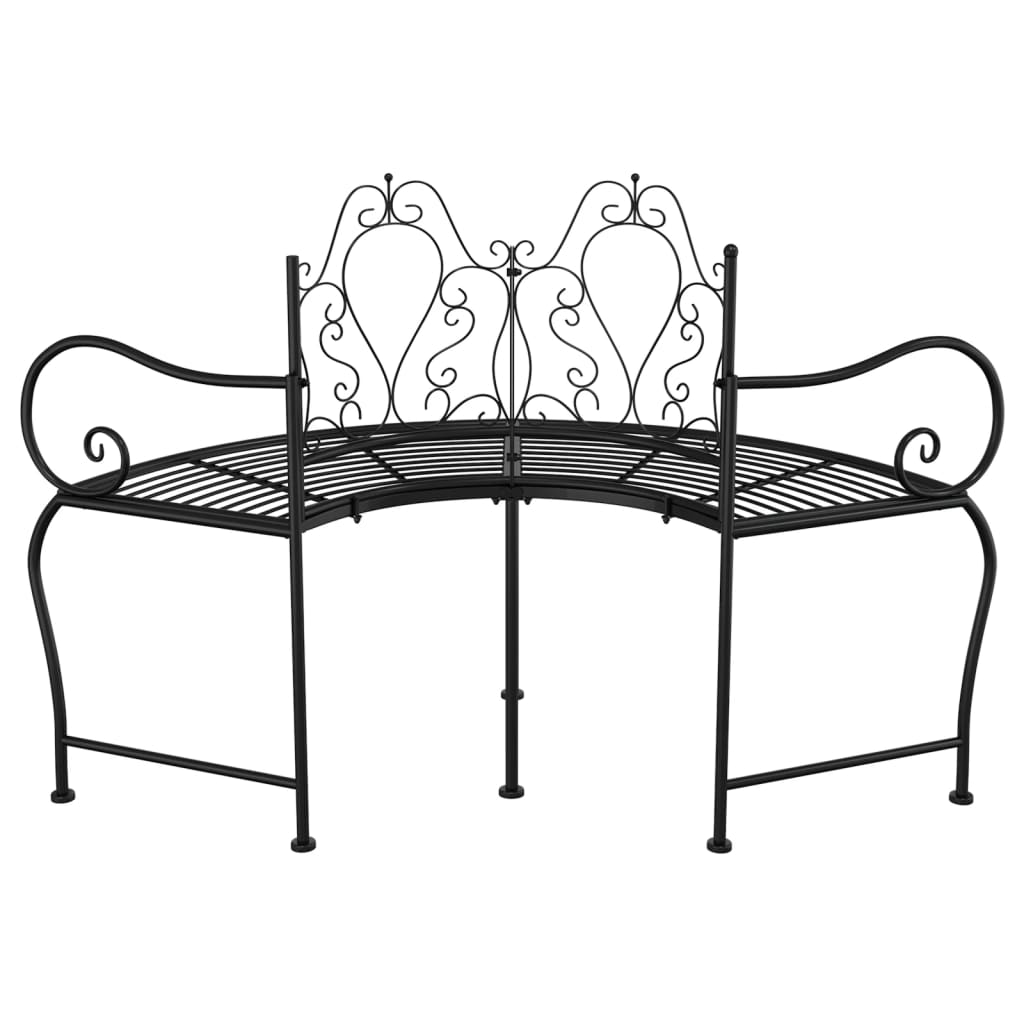 Tree bench, black, 150cm, steel