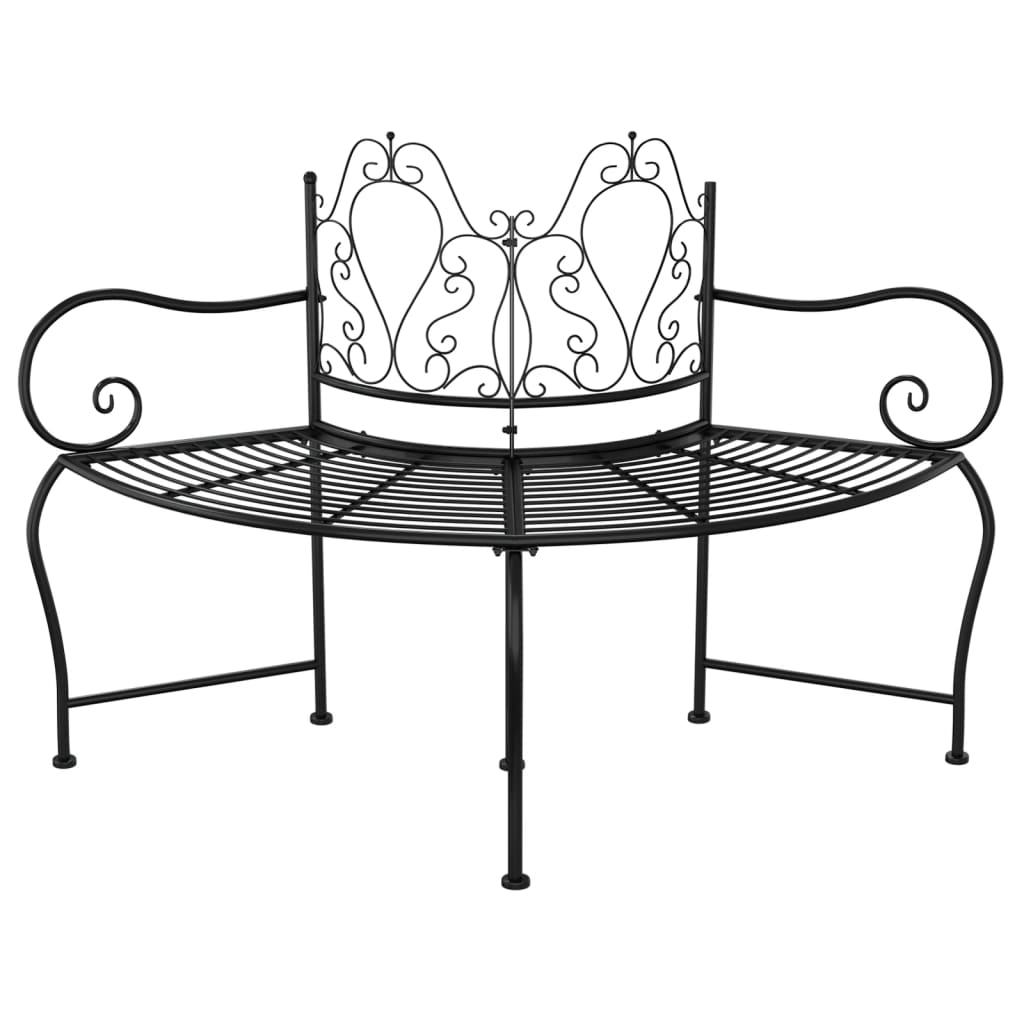 Tree bench, black, 150cm, steel