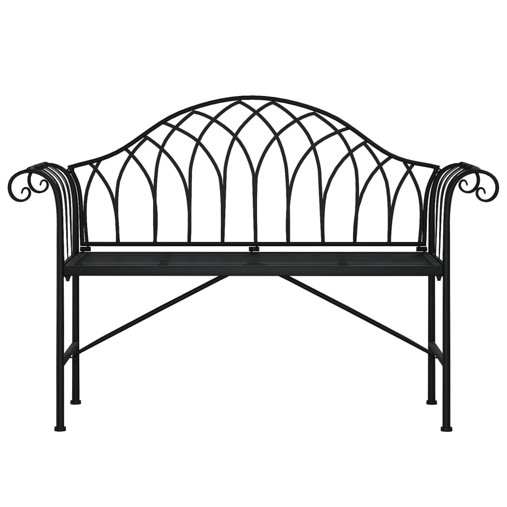Divvietīgs dārza sols, melns, 128cm, tērauds
