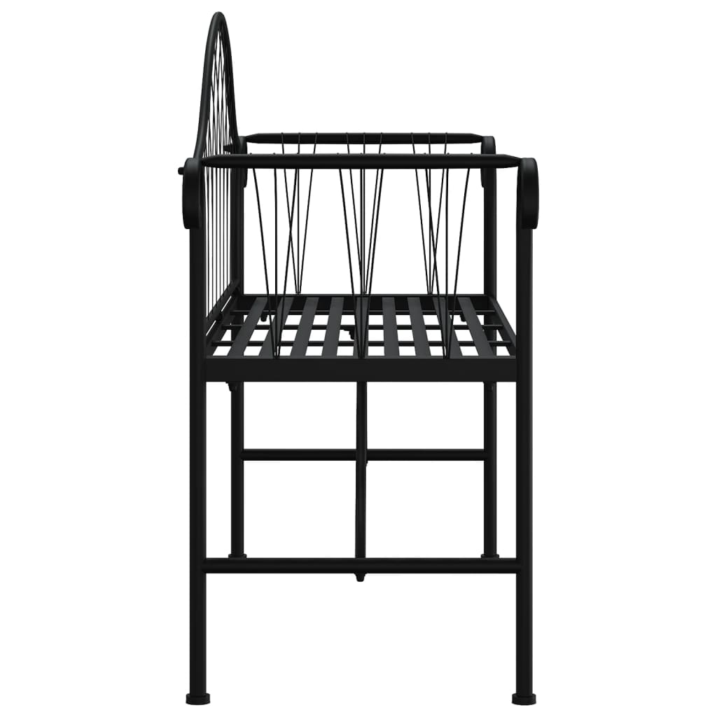 Divvietīgs dārza sols, melns, 128cm, tērauds