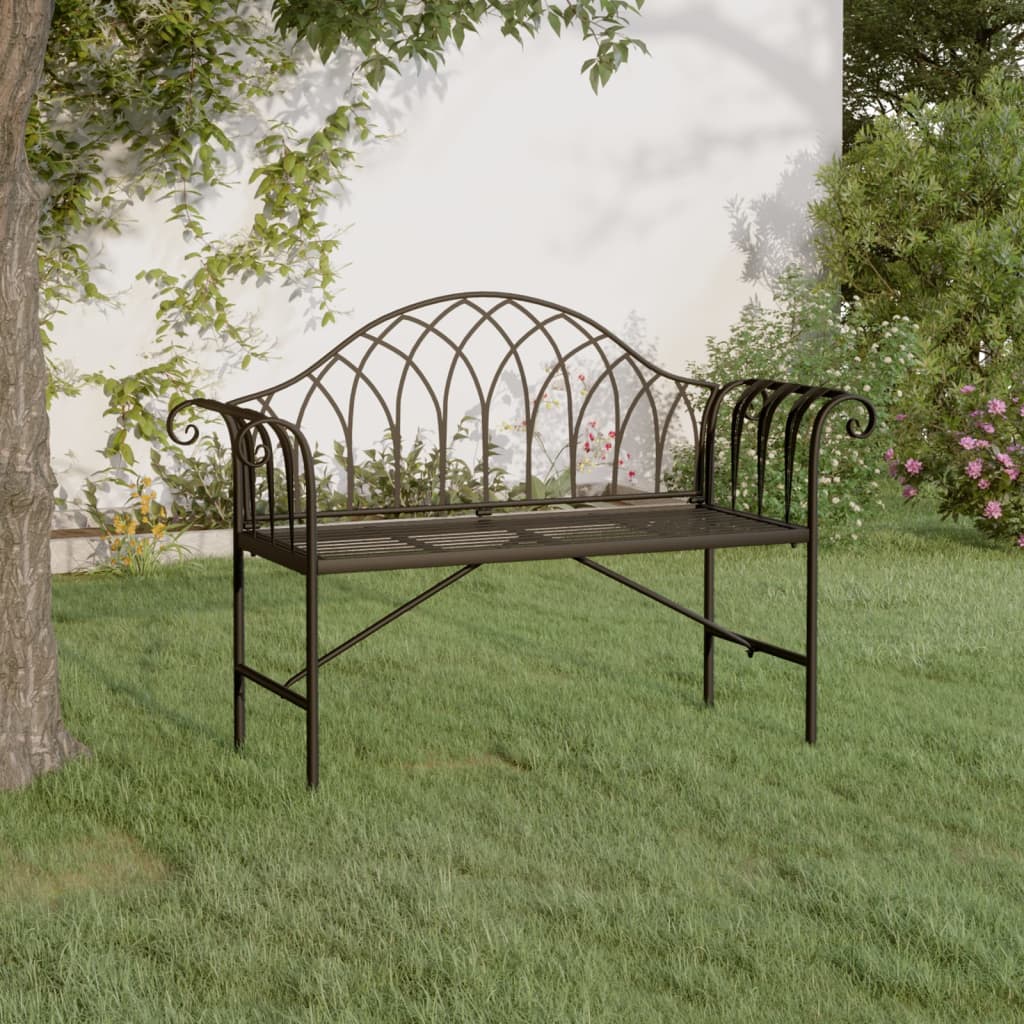 Divvietīgs dārza sols, melns, 128cm, tērauds