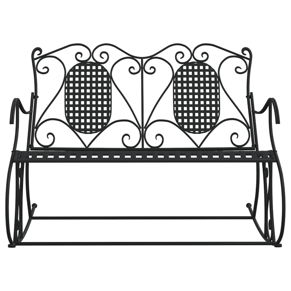 Two-seater rocking bench, black, 113cm, steel