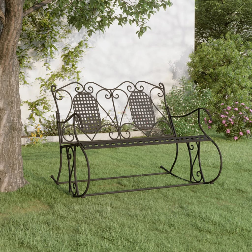 Two-seater rocking bench, black, 113cm, steel