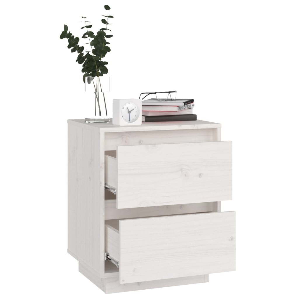 Bedside tables, 2 pcs., white, 40x35x50cm, solid pine