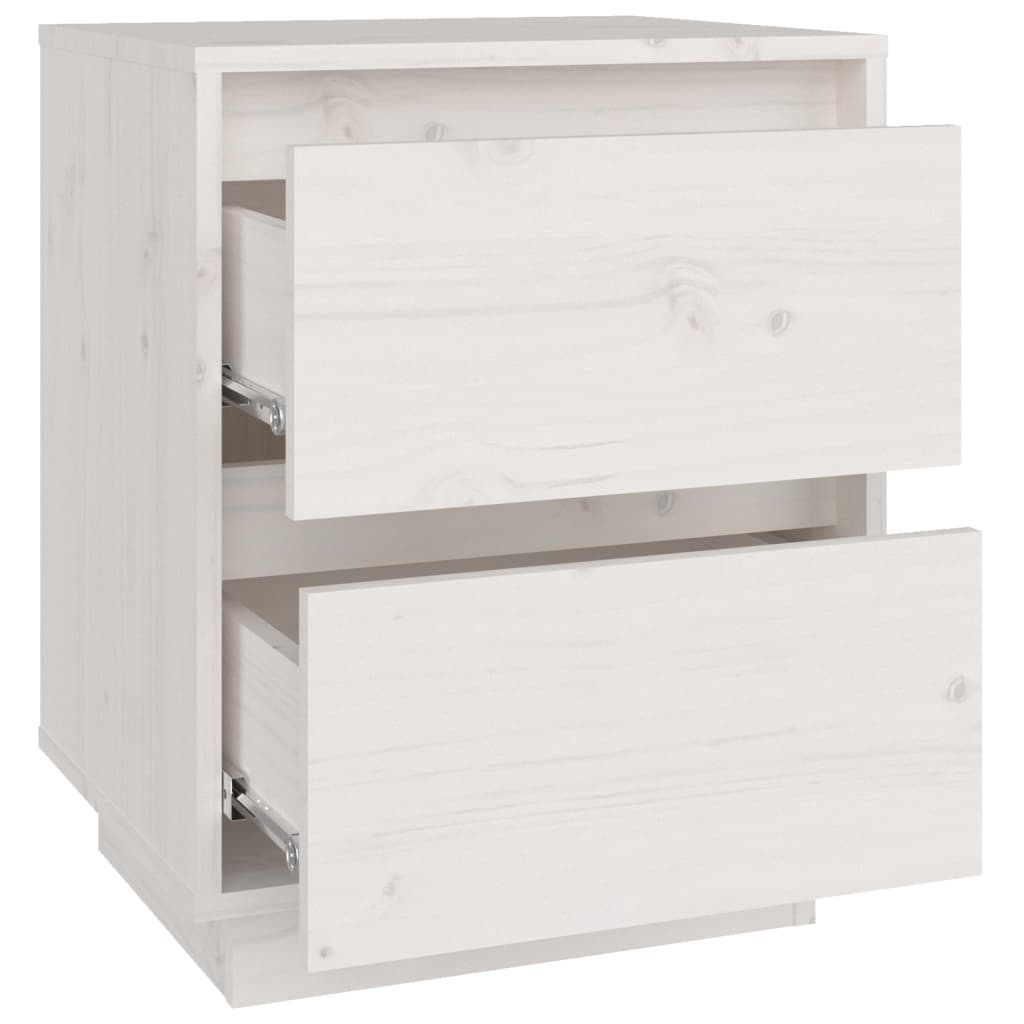 Bedside tables, 2 pcs., white, 40x35x50cm, solid pine