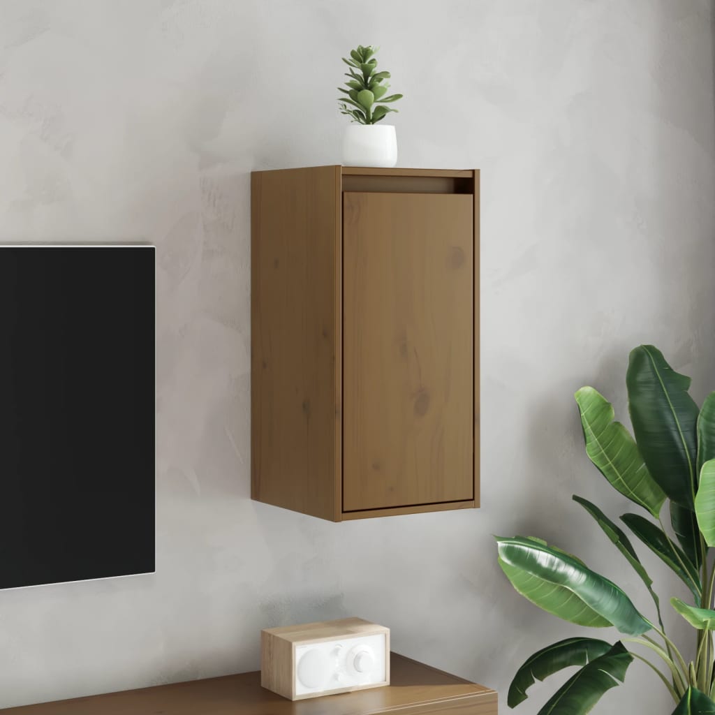 Wall cabinets, 2 pcs, honey brown, 30x30x60cm, pine
