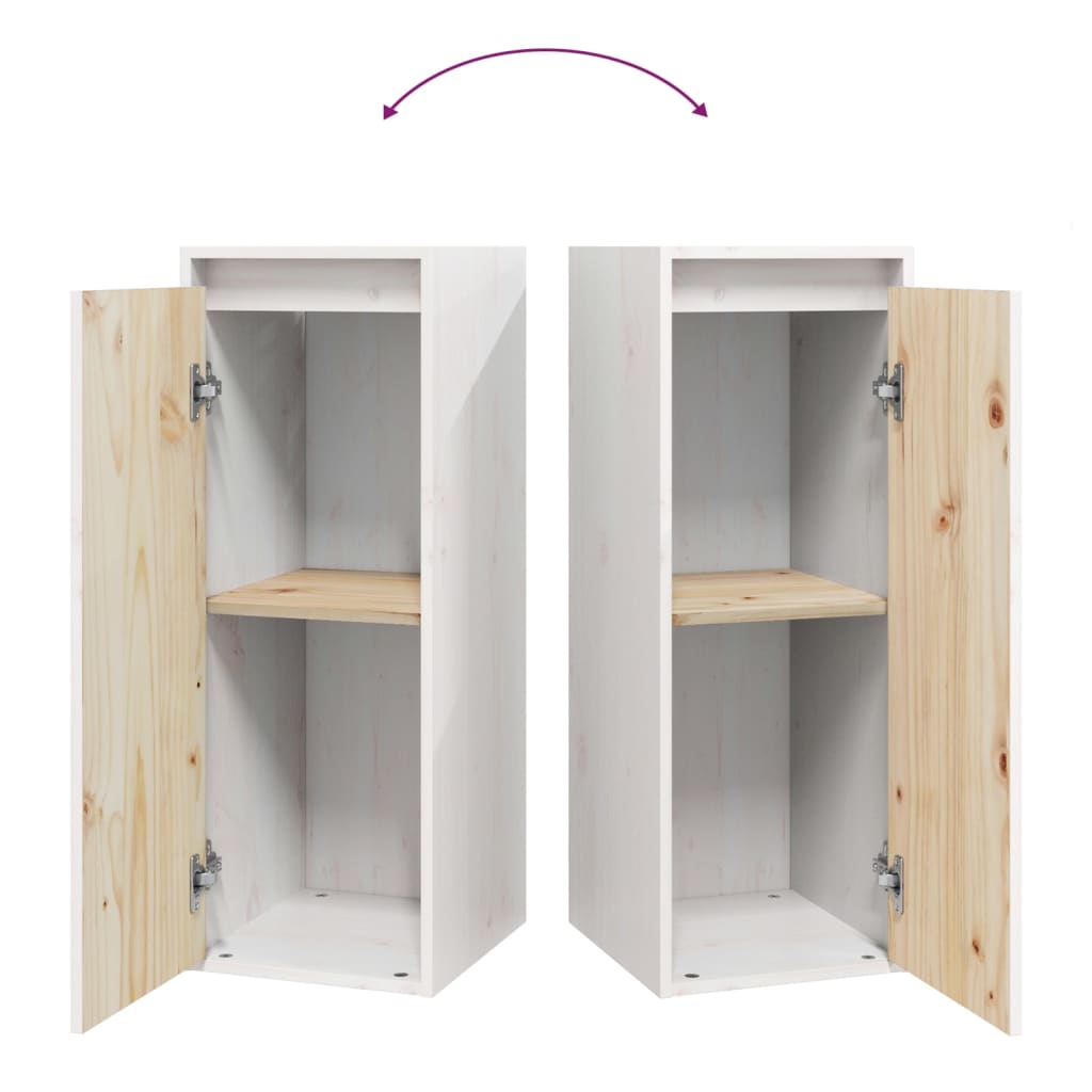 Wall cabinet, white, 30x30x80cm, solid pine