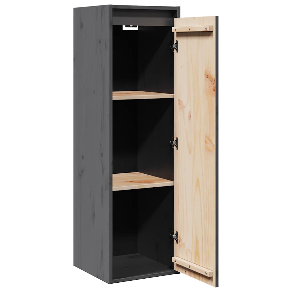 Wall cabinets, 2 pcs, black, 30x30x100cm, solid pine