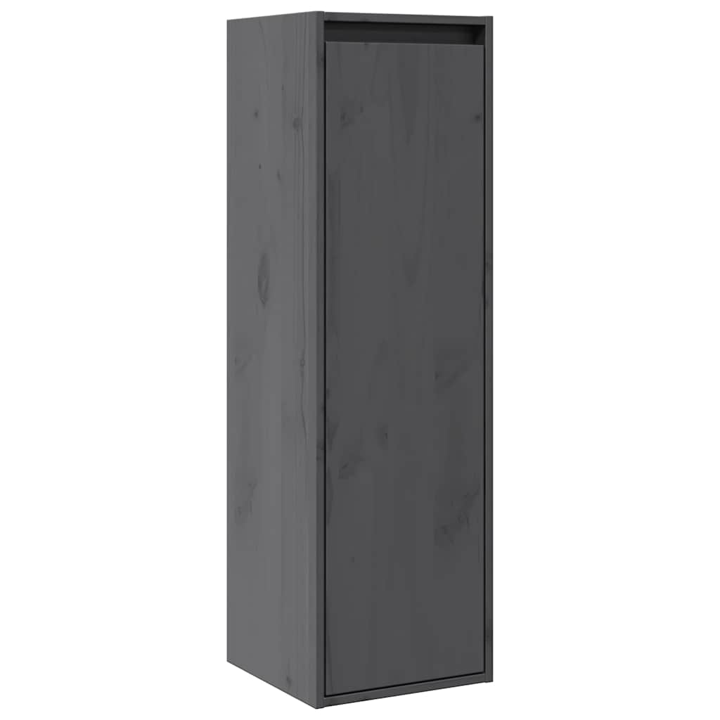 Wall cabinets, 2 pcs, black, 30x30x100cm, solid pine