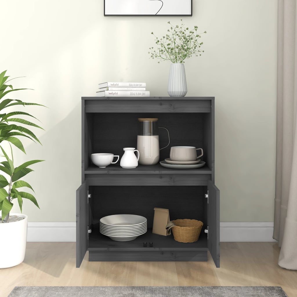 Sideboard, grey, 60x34x75cm, solid pine