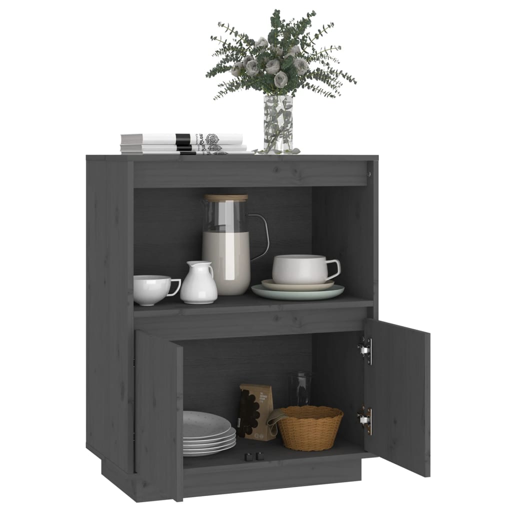 Sideboard, grey, 60x34x75cm, solid pine