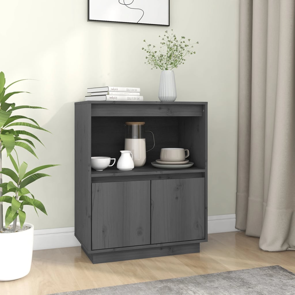 Sideboard, grey, 60x34x75cm, solid pine