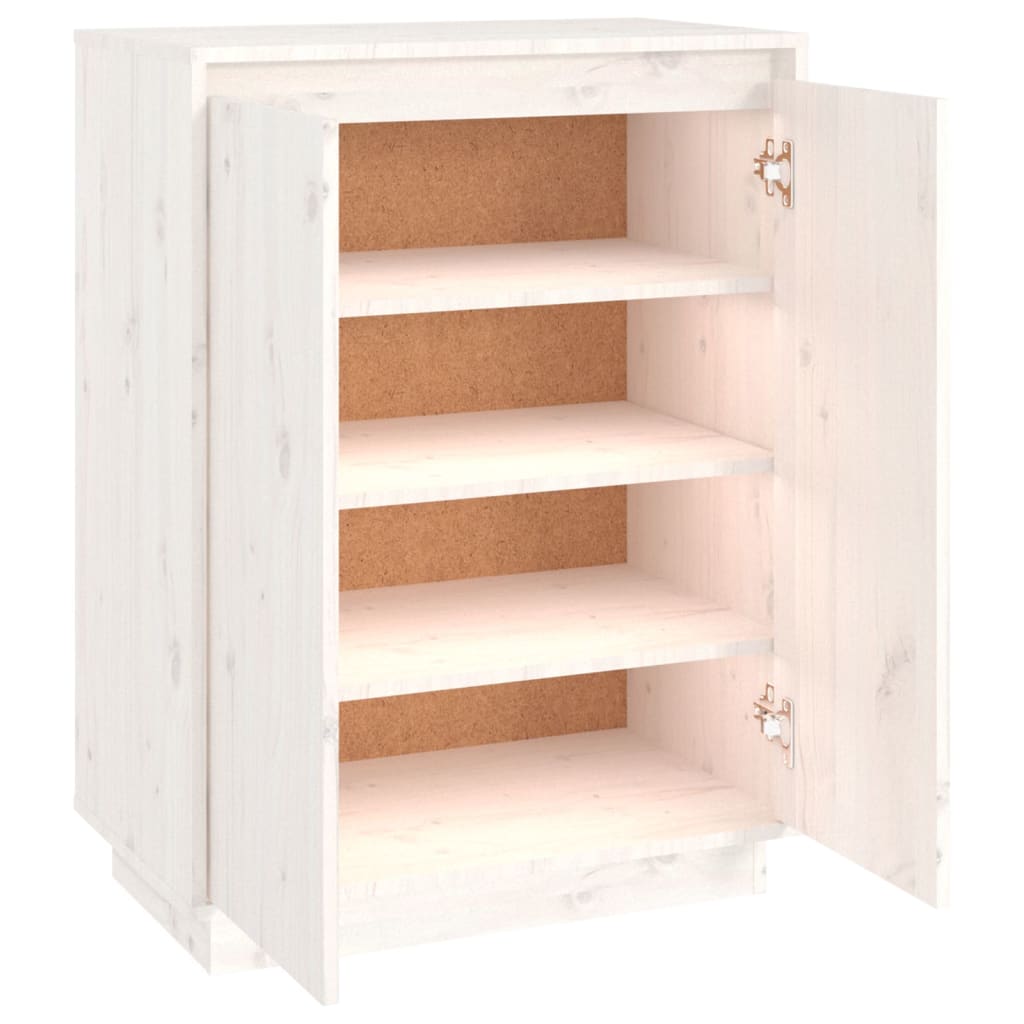 Shoe cabinet, white, 60x35x80cm, solid pine