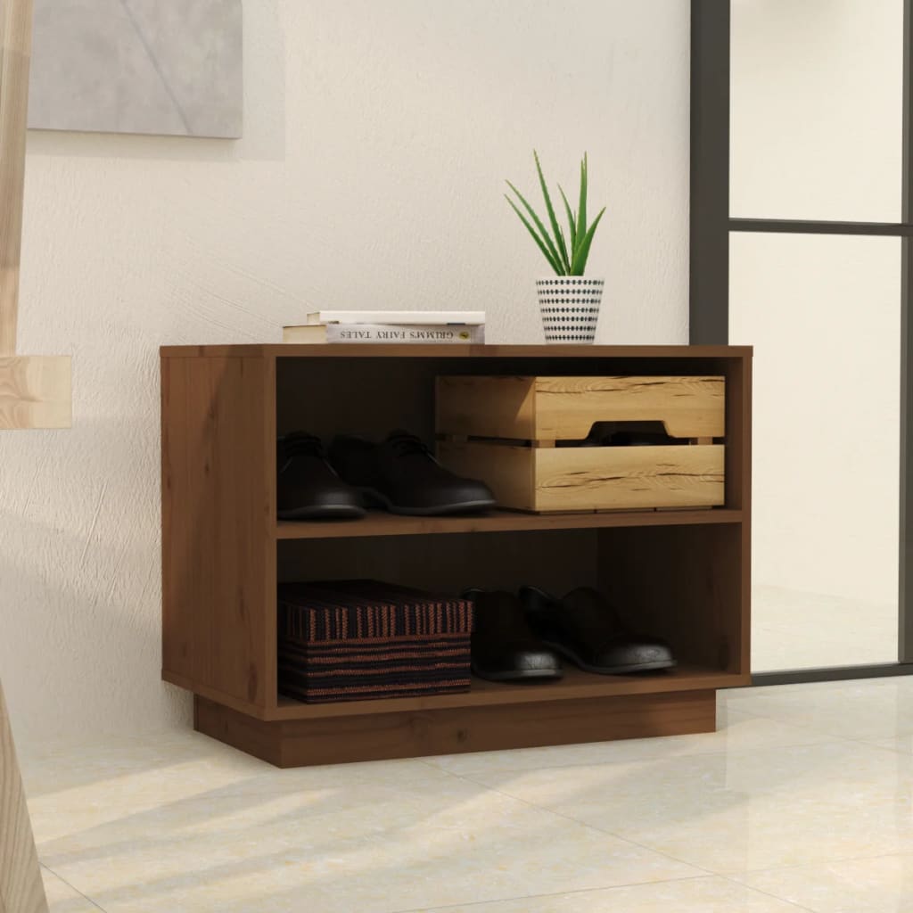 Shoe cabinet, honey brown, 60x34x45cm, solid pine