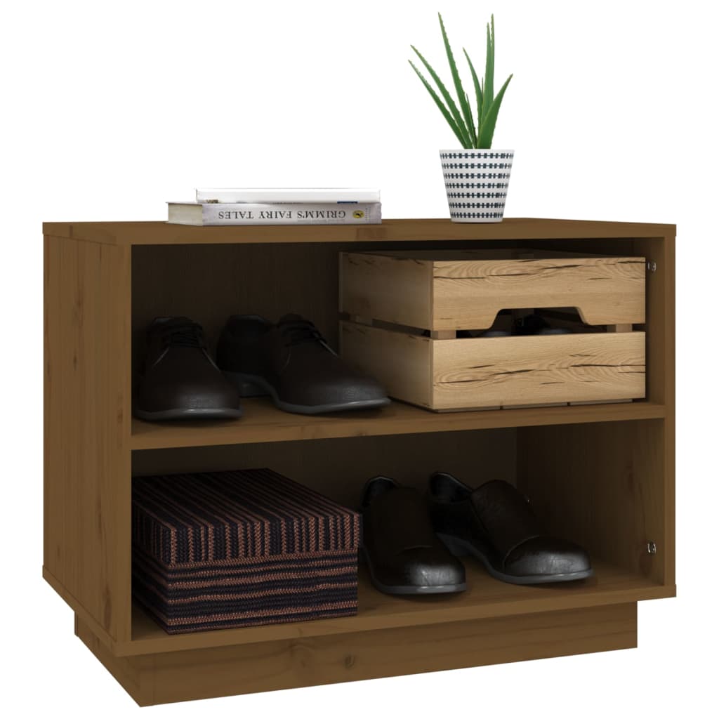 Shoe cabinet, honey brown, 60x34x45cm, solid pine