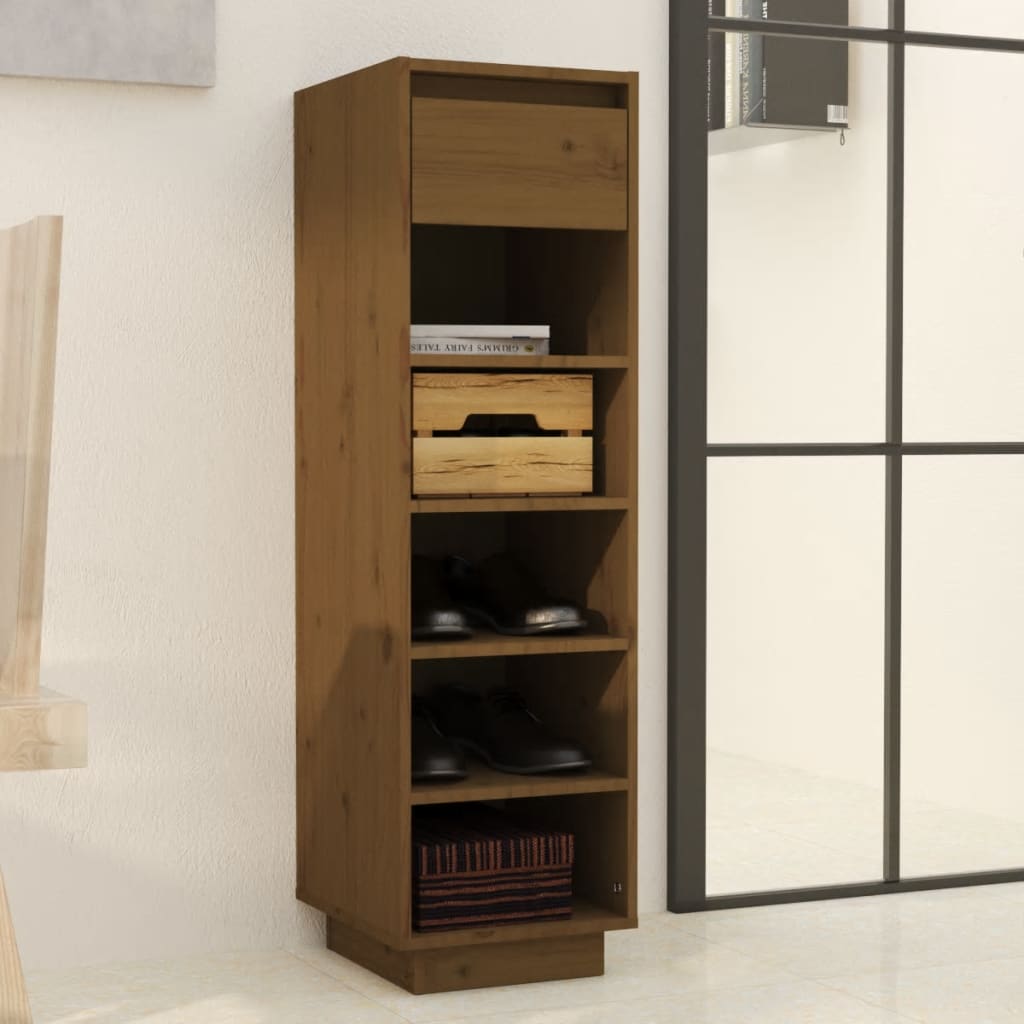 Shoe cabinet, honey brown, 30x34x105cm, solid pine