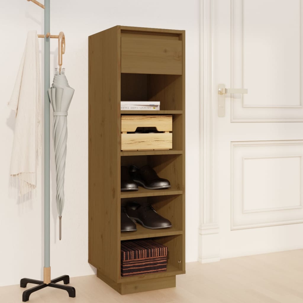 Shoe cabinet, honey brown, 30x34x105cm, solid pine