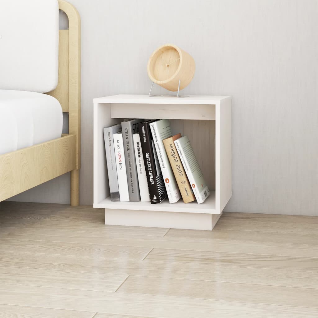 Bedside tables, 2 pcs, white, 40x30x40cm, solid pine