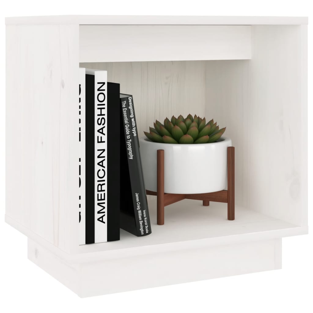 Bedside tables, 2 pcs, white, 40x30x40cm, solid pine