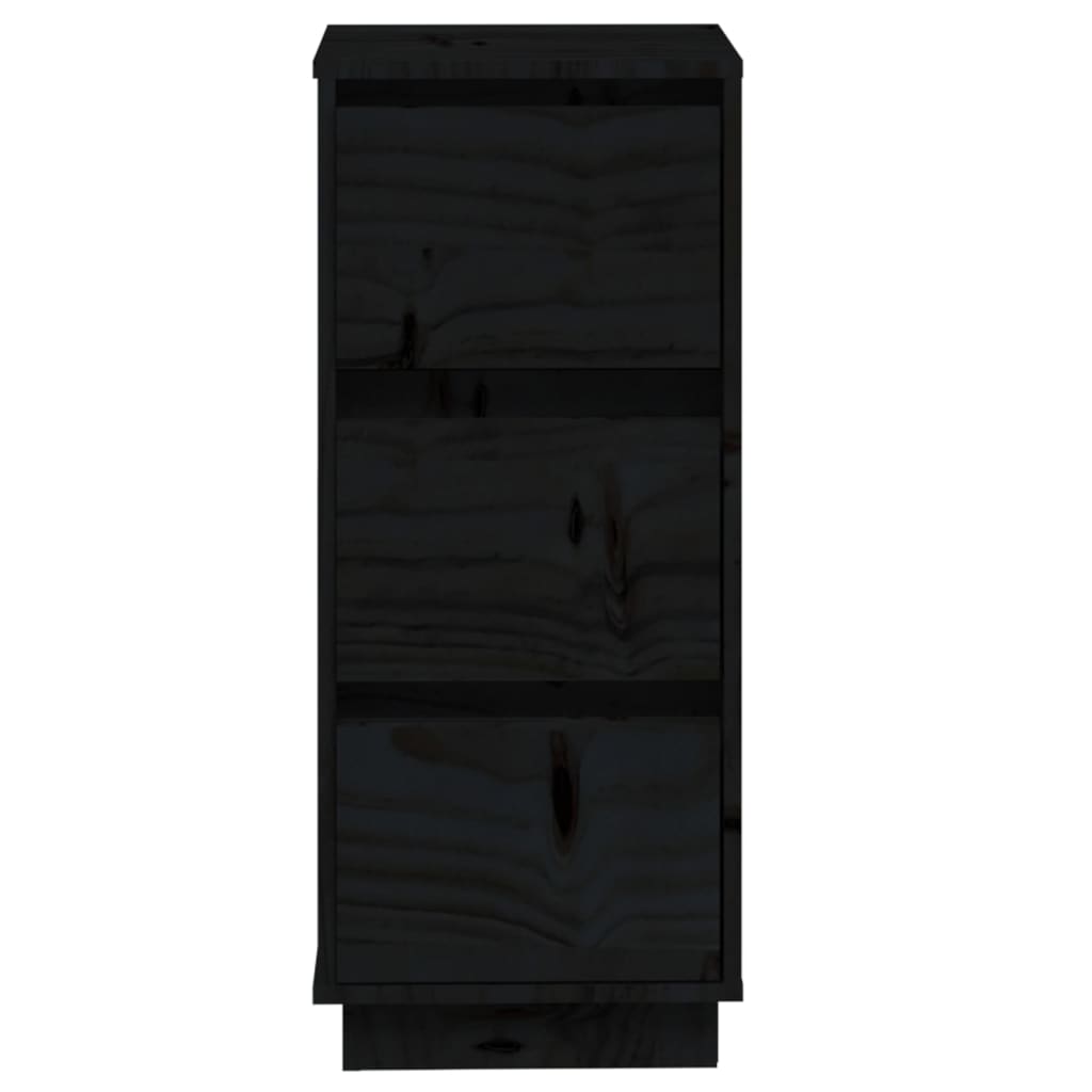 Side cabinets, 2 pcs., black, 32x34x75cm, solid pine wood