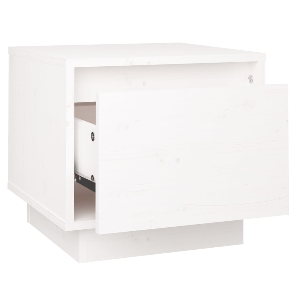 Nightstand, white, 35x34x32cm, solid pine wood