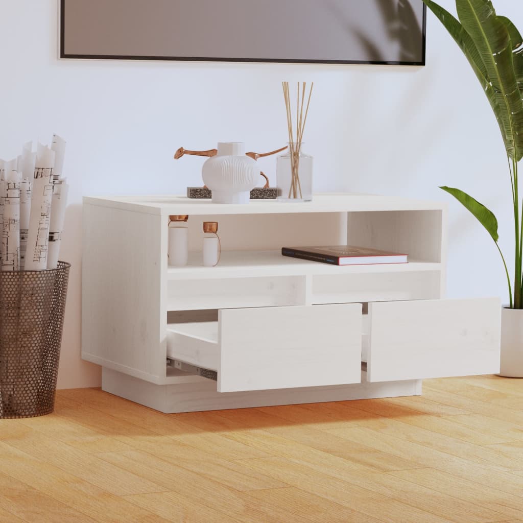 TV cabinet, white, 60x35x37cm, solid pine