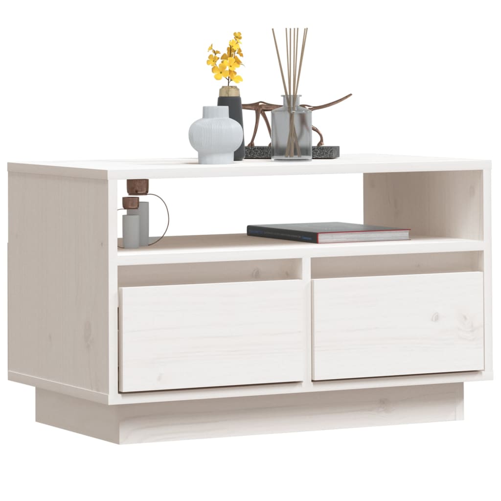 TV cabinet, white, 60x35x37cm, solid pine