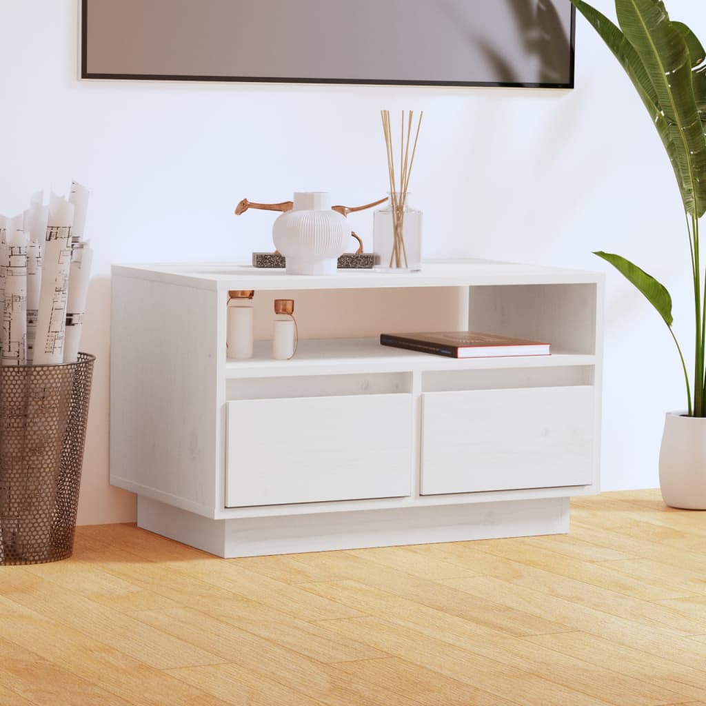 TV cabinet, white, 60x35x37cm, solid pine