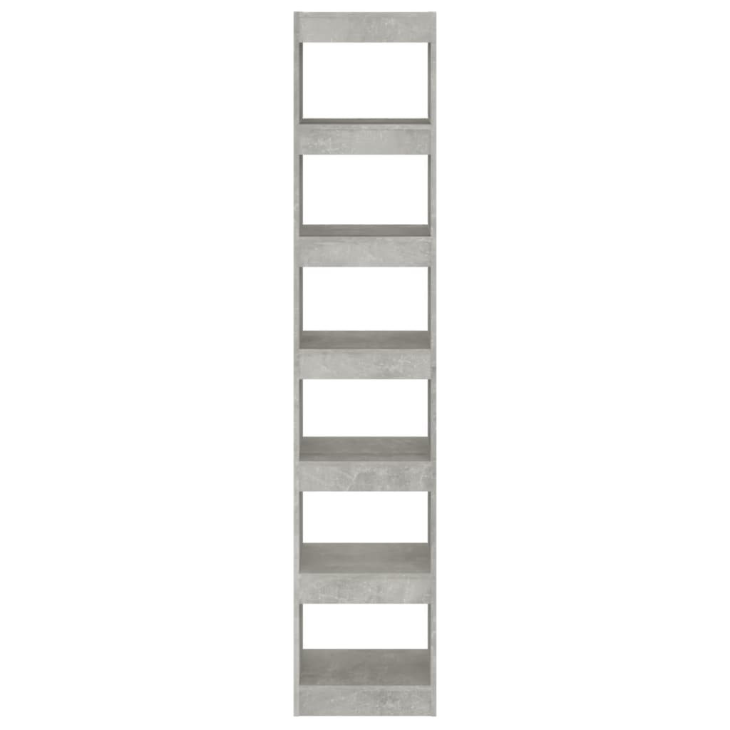 Grāmatu skapis/telpas sadalītājs, betona pelēks, 40x30x198cm