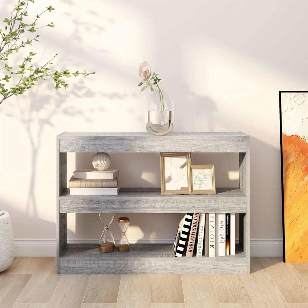 Plaukta grāmatai/telpas starpsiena, pelēka, 100x30x72cm