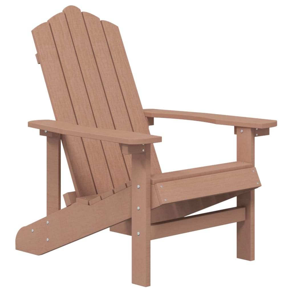 Garden Adirondack Chairs, 2 pcs, Brown, HDPE