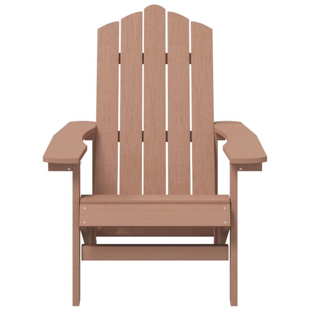 Garden Adirondack Chairs, 2 pcs, Brown, HDPE