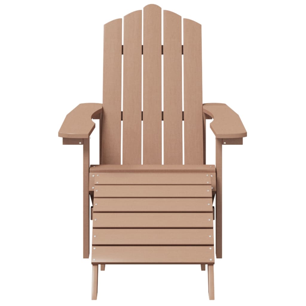 Dārza krēsli Adirondack ar kāju balstiem, 2 gab., brūni, HDPE