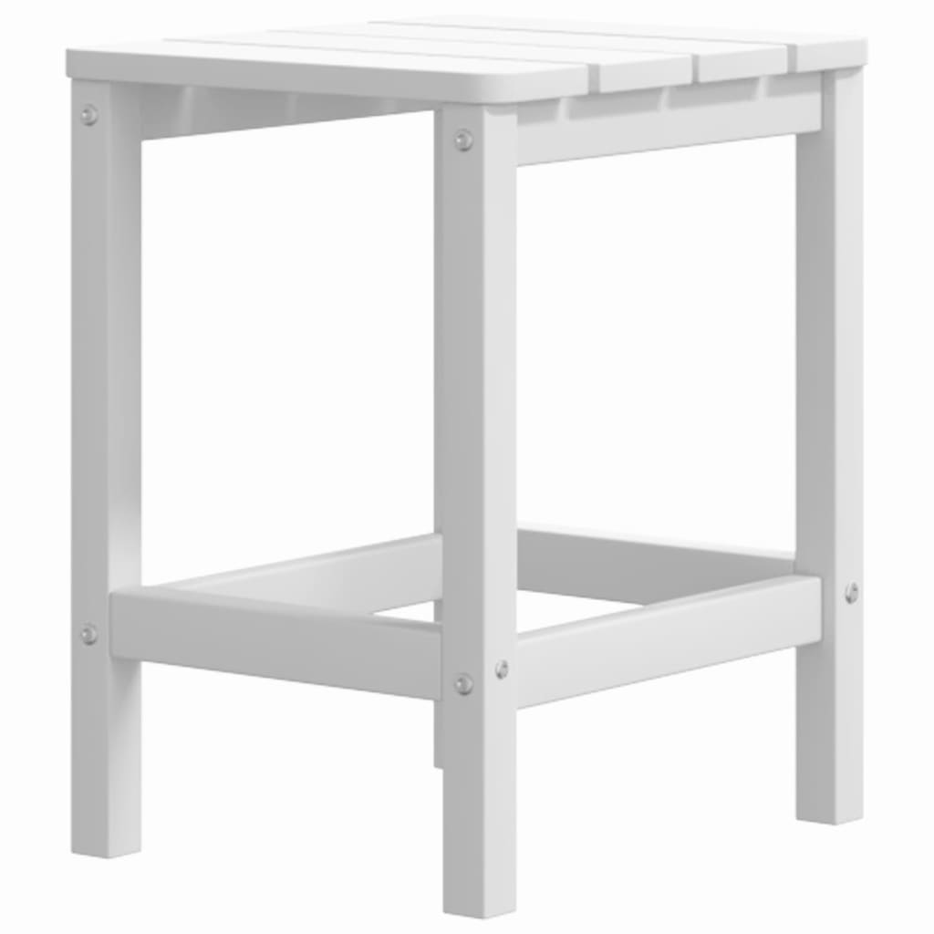 Adirondack Garden Chair with Table, White, HDPE